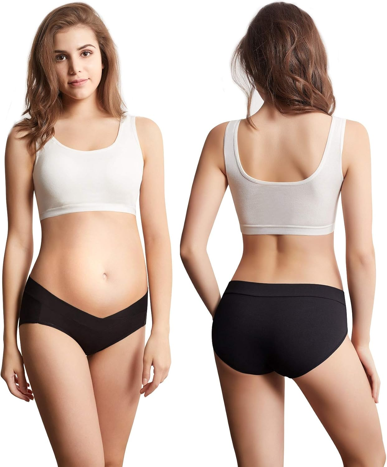 Mama Cotton Women'S under the Bump Maternity Panties Pregnancy Postpartum Maternity Underwear image number 2