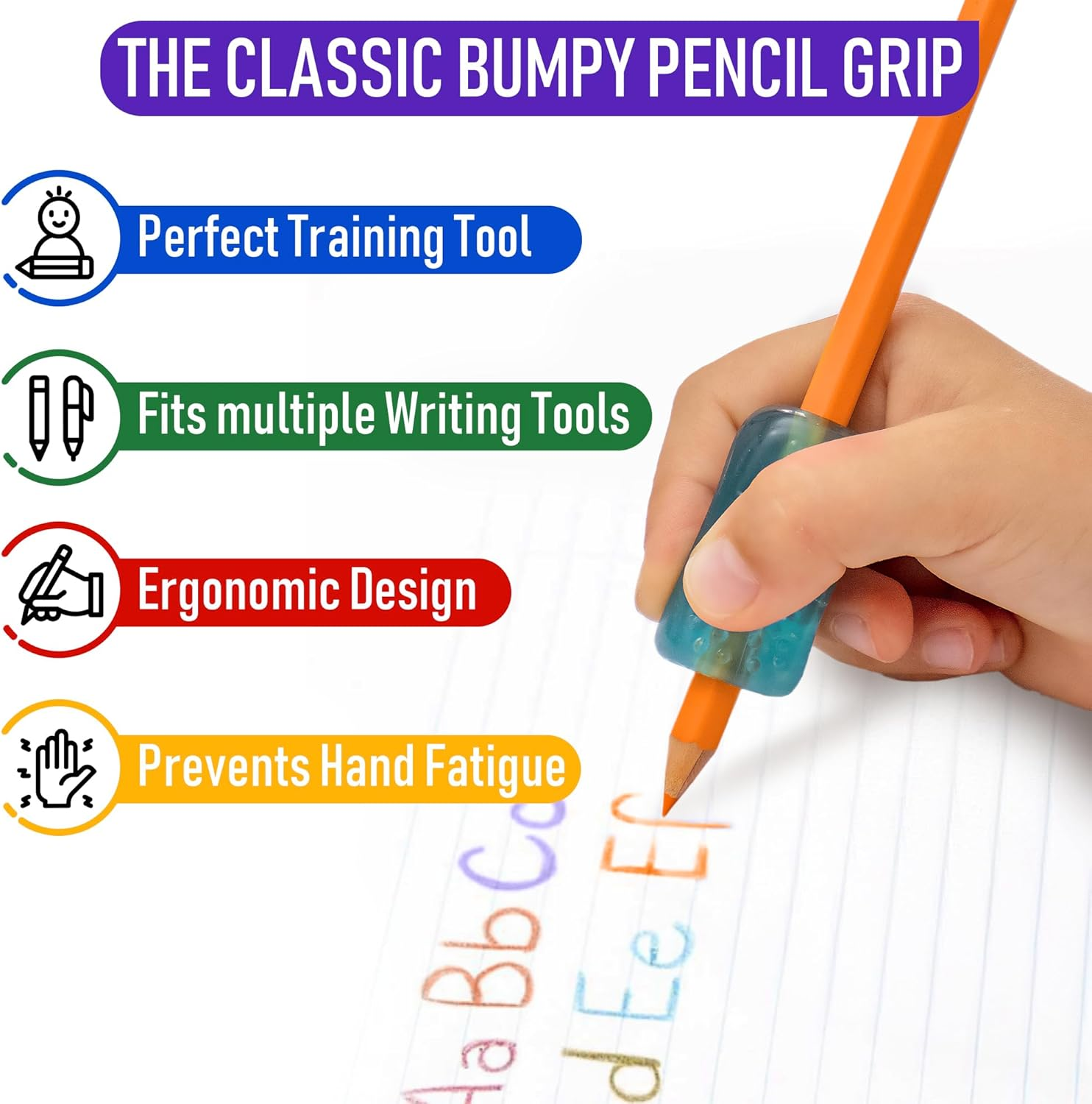 The Pencil Grip Bumpy Grip Ergonomic Writing Aid, 6 per Pack, Neon Colors (TPG-12006) image number 1