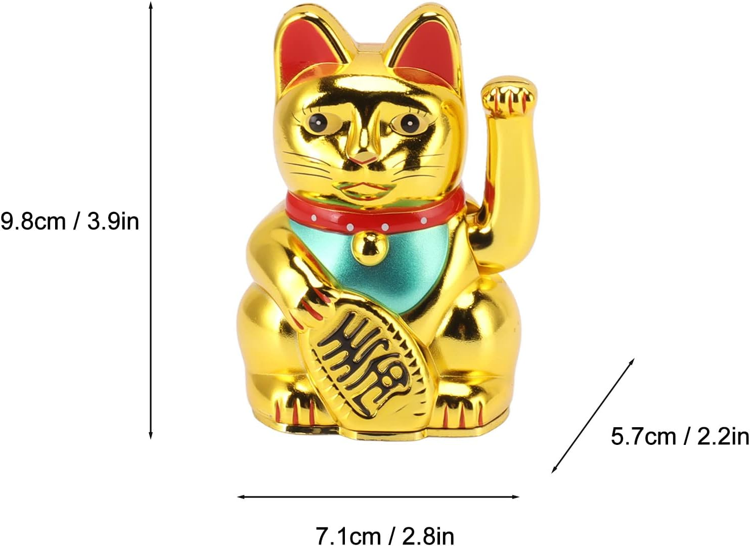 4 Inch Lucky Fortune Cat Maneki Neko, Lucky Cat Decor Hand Waving Welcoming Cat for Home Desk Ornament Gift Giving, Feng Shui Business Ornament Home Decor (Gold) image number 3