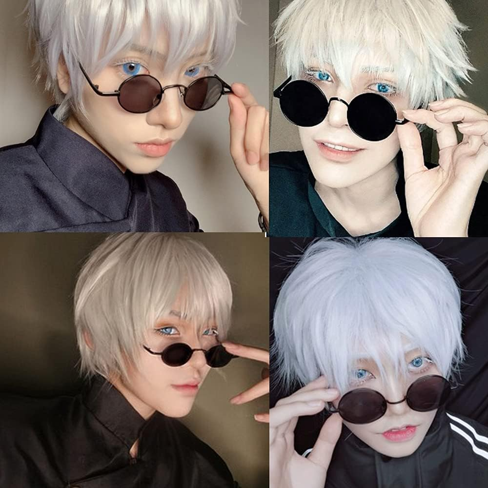 Gojo Satoru Cosplay Glasses Anime Character COS Prop Retro Small round Eyeglasses