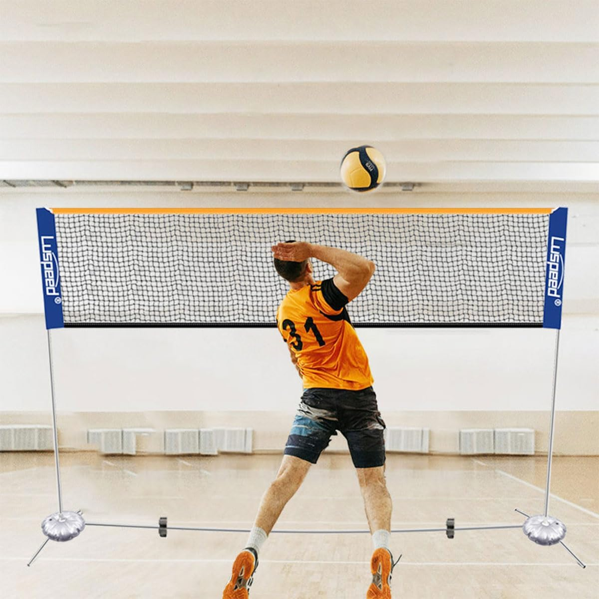 AIMALL Portable Badminton Rack - Simple Standard Outdoor Game Net, Adjustable Height, Multi-Purpose, Lightweight and Mobile image number 1