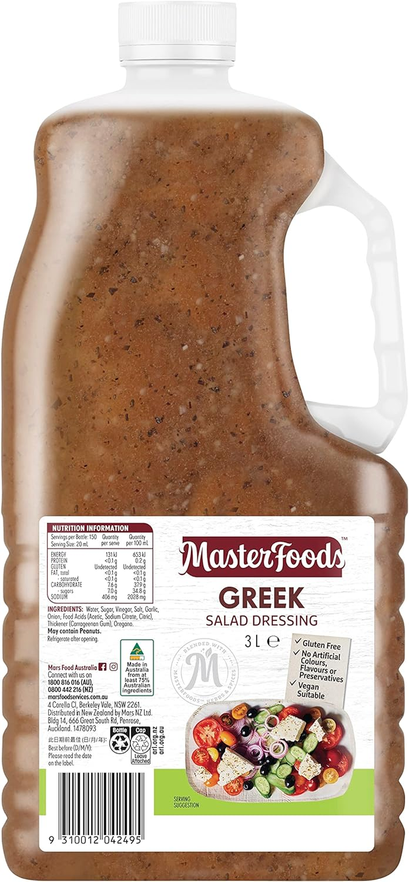 Masterfoods Greek Salad Dressing 3 Litre Jar
