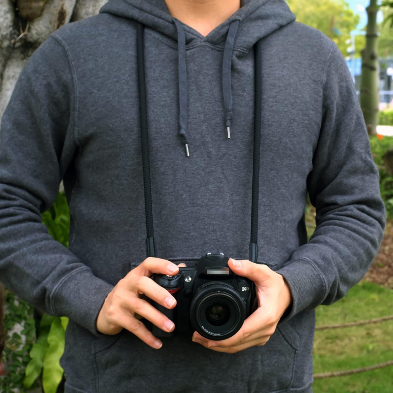 VKO Mirrorless Camera Neck Strap Compatible for Sony A6000 A6300 A6500 A5100 A5000 RX1R RXIRII RX10 RX10II RX10III RX10IV Cameras Climbing Rope Shoulder Strap Black - Black White image number 7