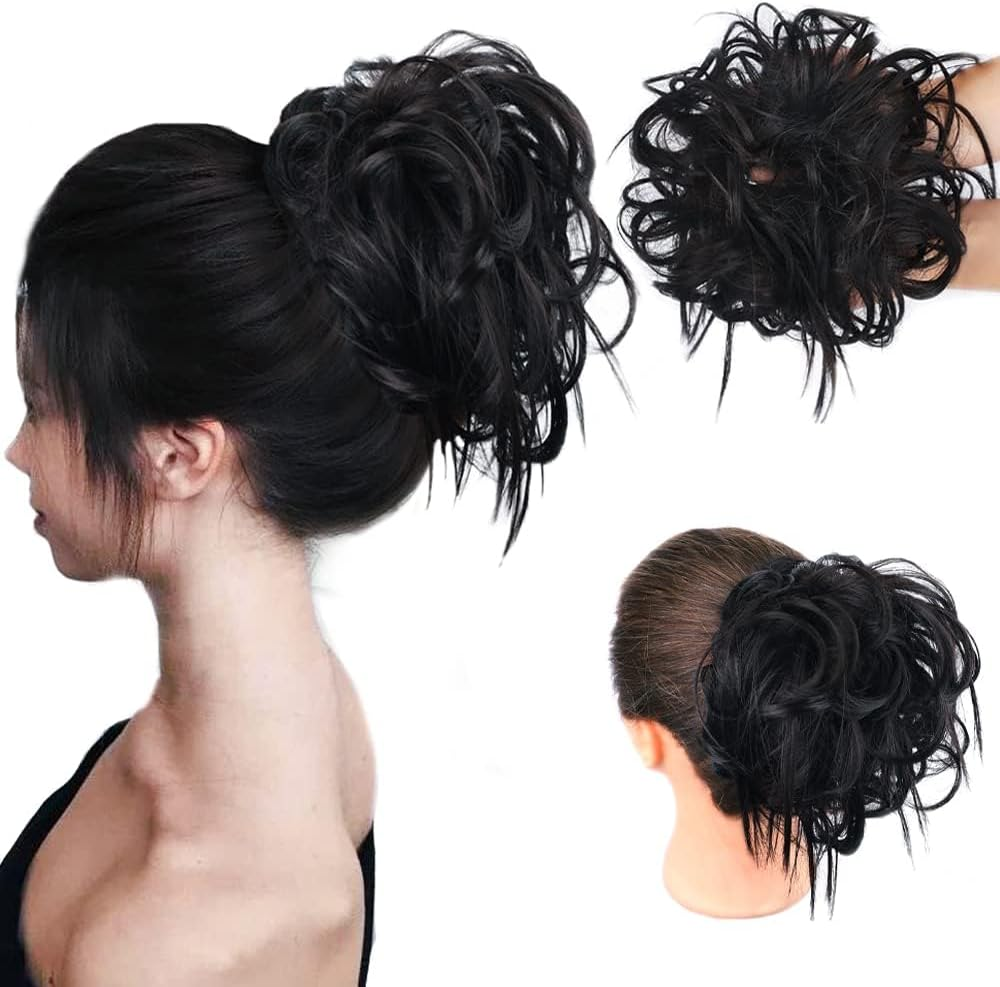 XILIYAI Tousled Updo Messy Bun Hairpiece Hair Extension Ponytail with Elastic Rubber Band Updo Ponytail Hairpiece Synthetic Hair Extensions Scrunchies Ponytail Hairpieces for Women(27T613#)