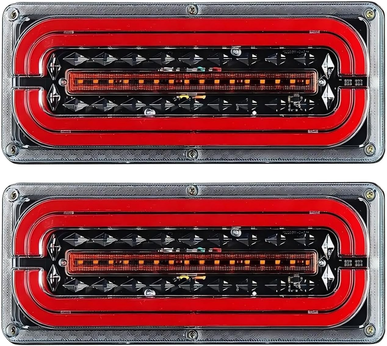 LED Trailer Tail Lights 2Pcs Waterproof Truck Rear Lights with Brake and Turn Signal for RV UTV Lorry Pickup image number 2