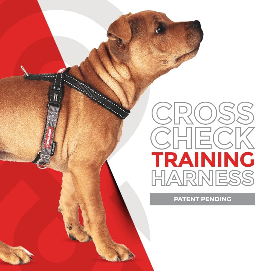 Ezydog Crosscheck Harness - Dog Training Harness - No Pull Harnesses for Dogs - Escape Proof, Reflective, Comfortable, Easy to Fit (L, Red)