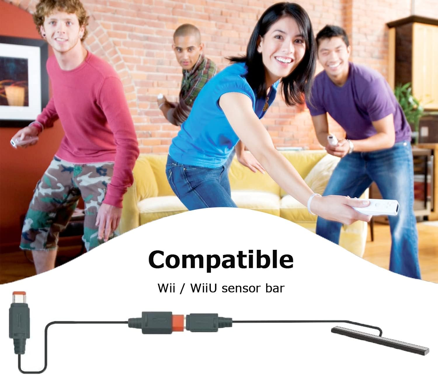 Wii Sensor Bar Extension Cable for Nintendo Wii/Wii U Console Sensor Bar Lead - 3 Meter image number 2