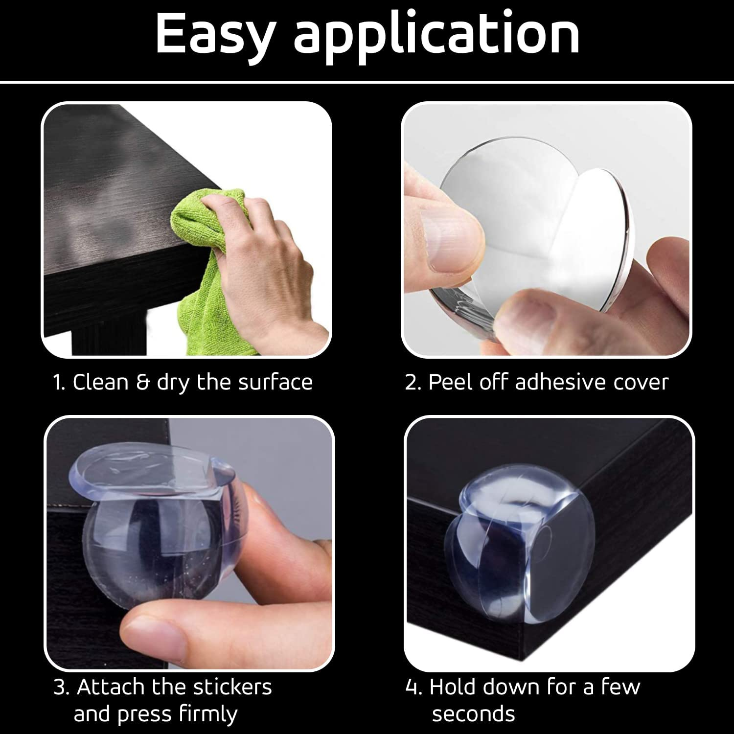 DIRECT from FACTORY Corner Protector (Pack of 24) - Table Corner Guards for Baby, Kids, Toddlers, Child Safety - Baby Proofing Edge Protectors for Furniture, Non-Toxic Adhesive Clear round Bumpers image number 1