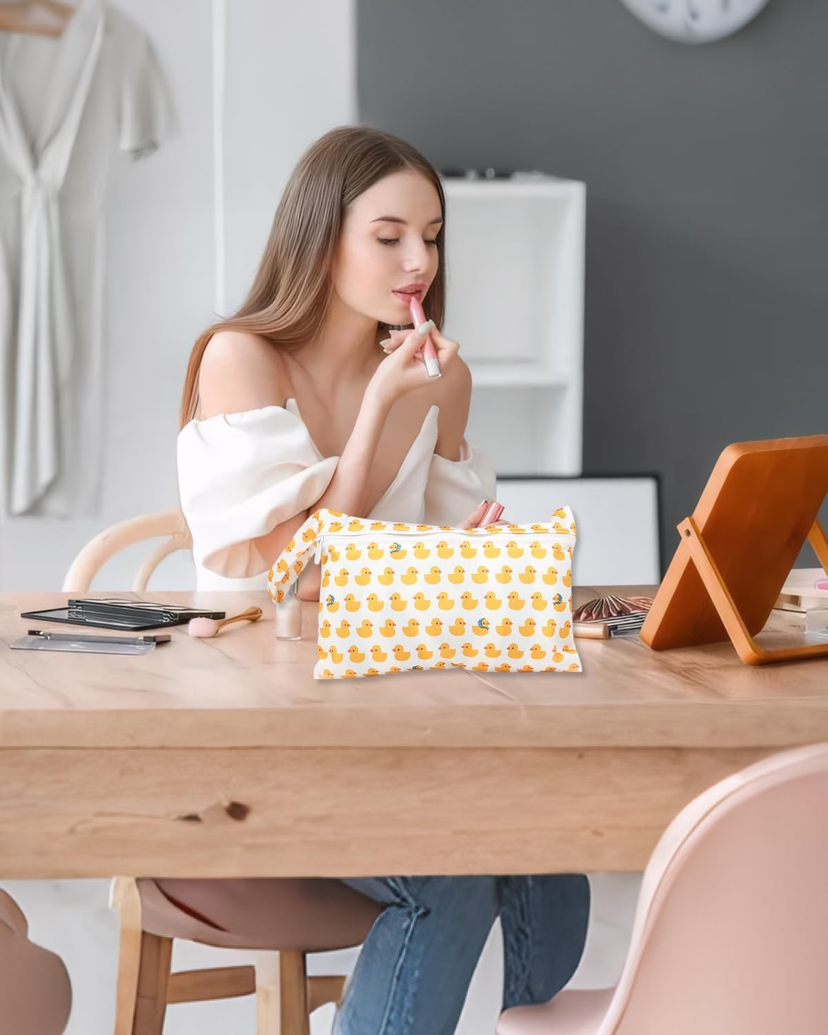 Pack of 2 Wet Bag Cloth Nappies, Wet Bag Nursery, Wet Bag, Reusable, Tarpaulin, Wet and Dry Changing Bags with Zip for Toddler Nappies, Travel, Beach and Pool, Yellow image number 6