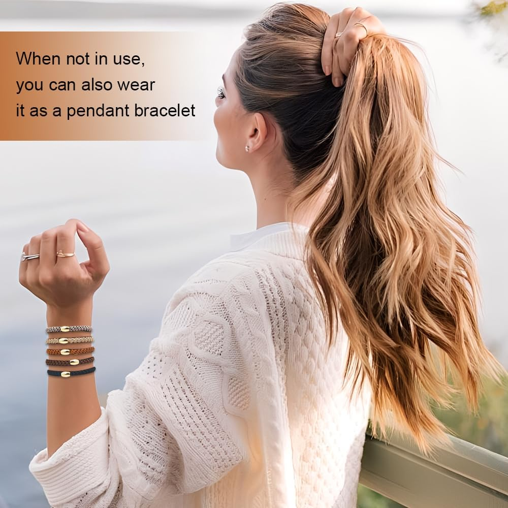 HMCEY Pack of 10 Women'S Hair Bobbles Scrunchies Colourful Tie Hair Elastics Ponytail Holder Hair Bands Multicoloured Suitable for All Hairstyles image number 4