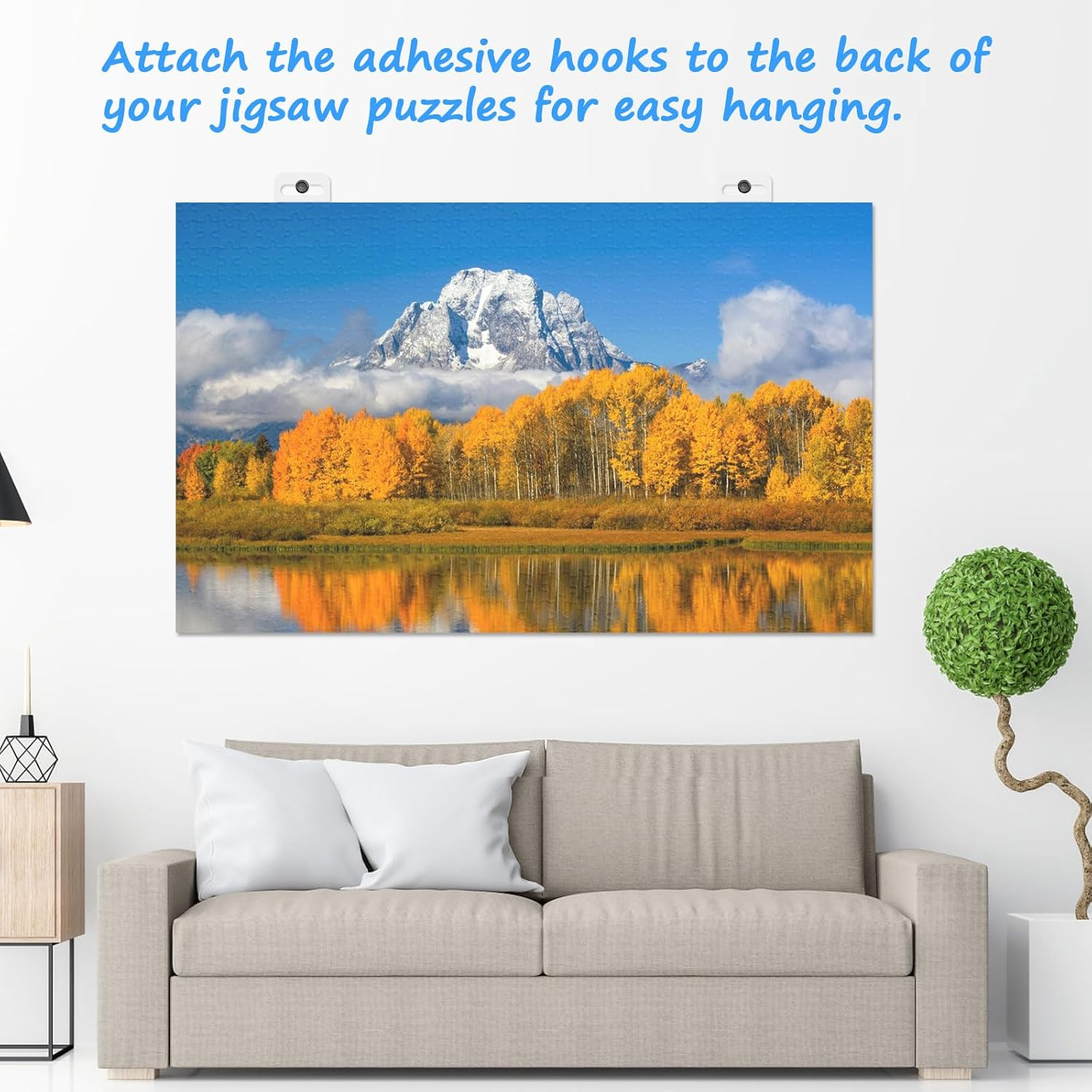 27 Puzzle Saver Sheets & 18 Hooks Peel & Stick Adhesive for Large Puzzles Saver Sheet Jigsaw Puzzle Sticker Sheets Jigsaw Keeper Puzzle Glue Sheet, 21X29Cm image number 2