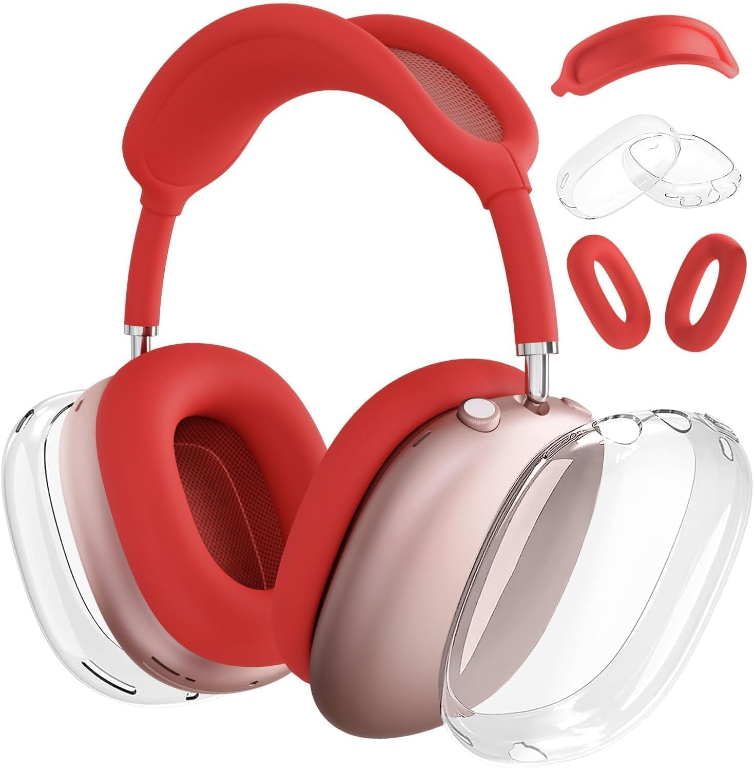 Woyinger Silicone Case for Airpods Max (2024/2020), Clear Soft TPU Ear Cups and Headband Cover, Transparent Accessories for Apple Airpods Max (Usb-C/Lightning), Starlight