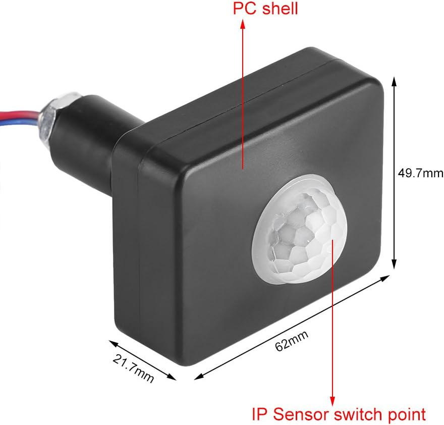 Motion Sensor Outdoor Human Body Infrared Detector PIR Wall Pavement Switch Alert System Black