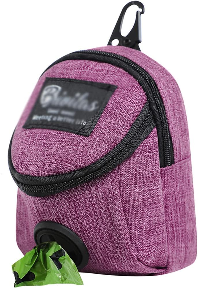 Dog Training Treat Pouch with Pet Waste Bag Dispenser and Poop Bag Holder - Rose Red