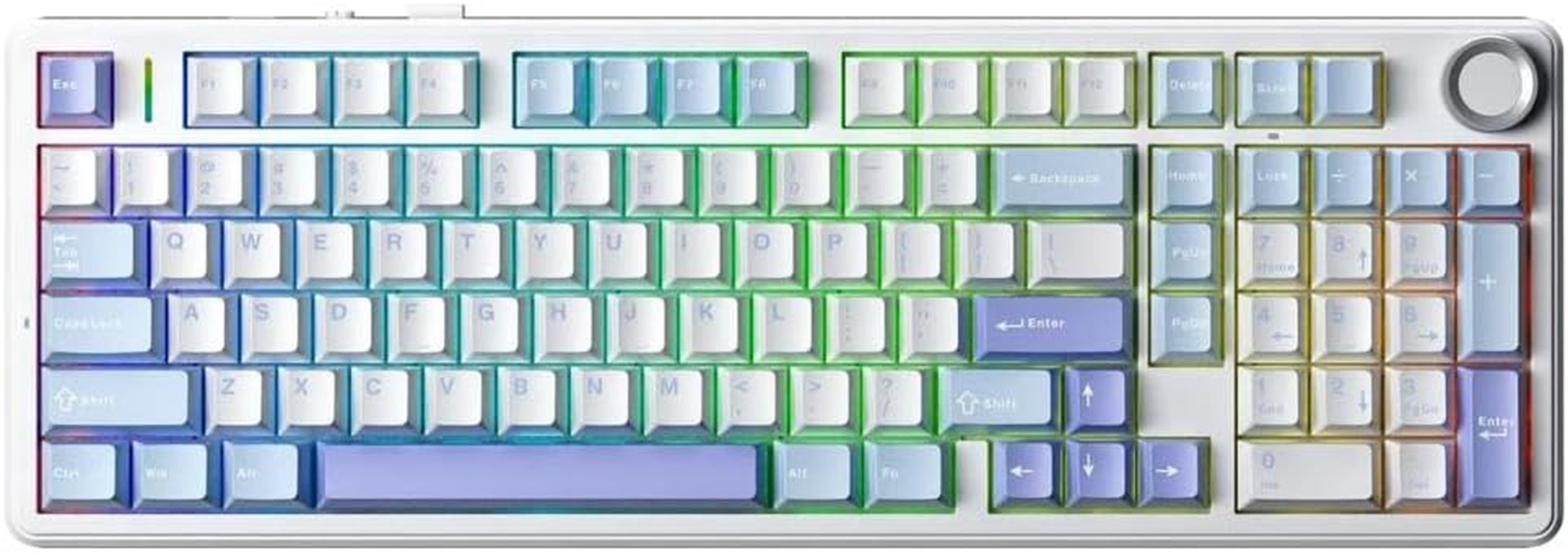 AULA F99 Pro 96 Keyboard, Tri-Mode Wireless Mechanical Keyboard with Hot-Swappable PCB, Gasket Mount, Aluminium Knob &ndash; Compact Full-Size for Gaming and Work (Gradient Gray (Nimbus V3 Switch)) image number 2