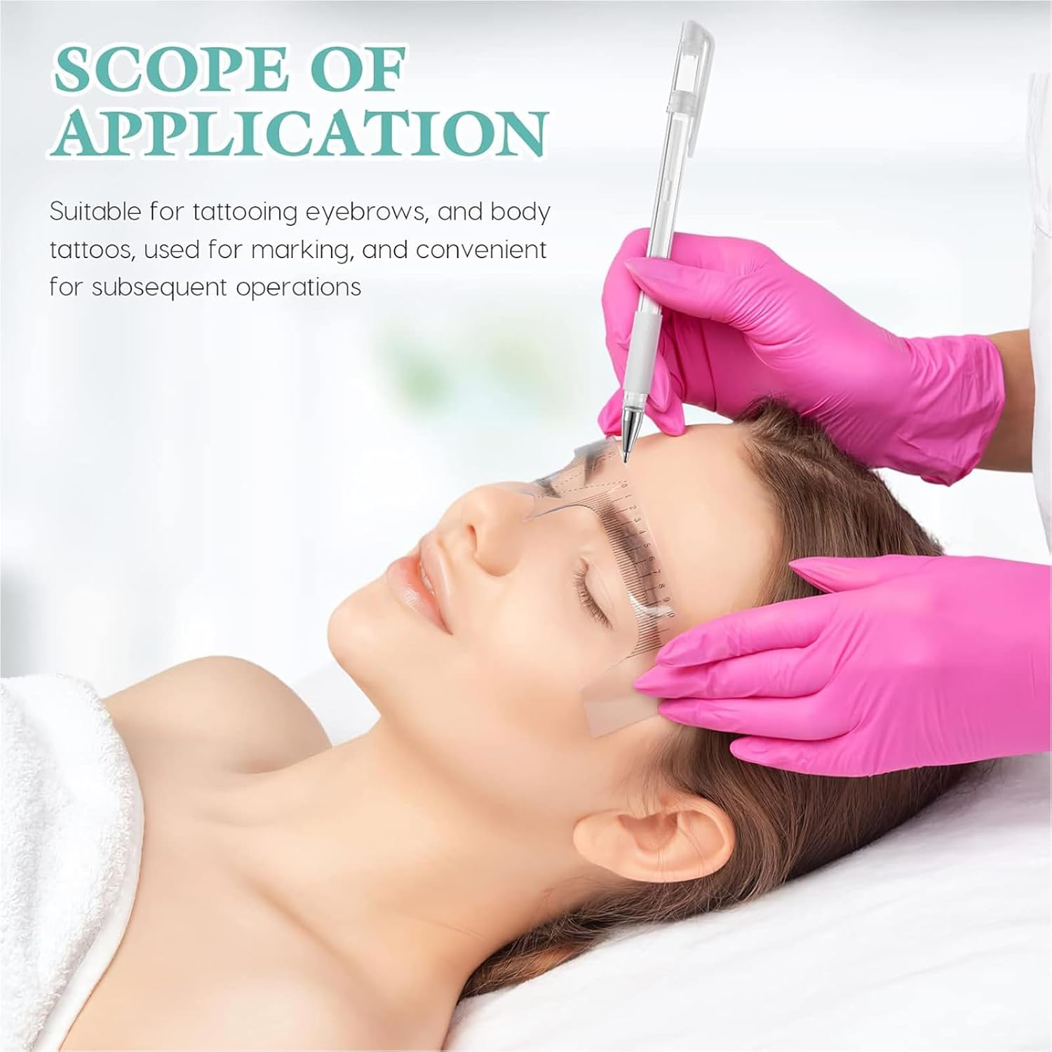 Kzvsiy 3-Piece Eyebrow Microblading Marker Pen Set with 6 Replacement Refills, Skin Marker for Eyebrow Outline, Permanent Makeup Position Mapping, and Tattoo Design (White) image number 1