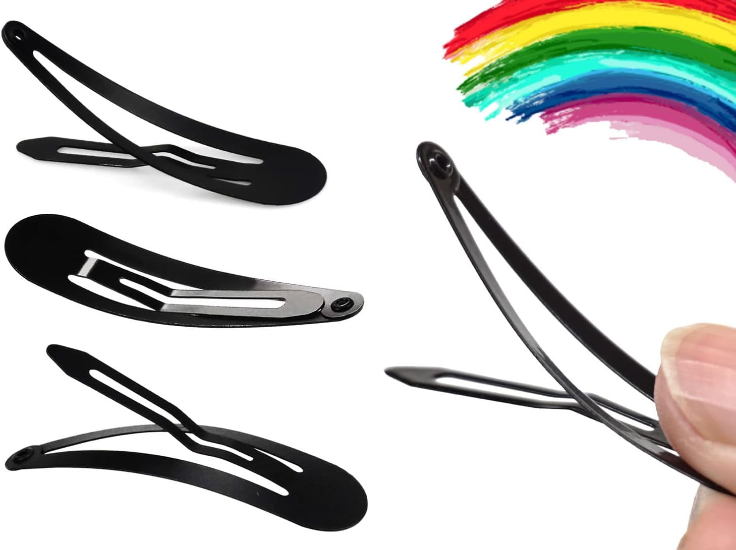 DAZISEN 40 Pack Hair Clips for Girls Metal Snap Kids Barrettes Women'S Hair Accessories，Colorful Candy Lovely Simple Hairstyle Clips，Black - Beige image number 5