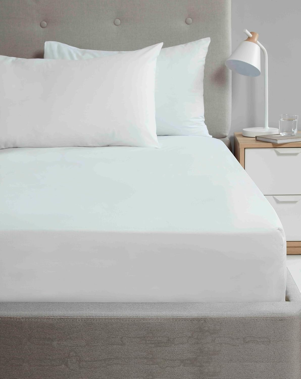 Rapport Home Microfibre Silver King Fitted Sheet Luxury Easy Care Non-Iron Bed Linen image number 4