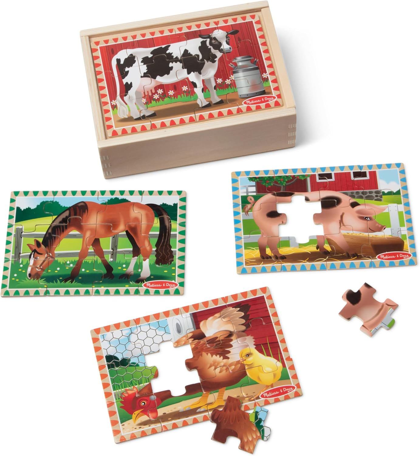 Melissa & Doug - Farm Puzzles in a Box image number 5