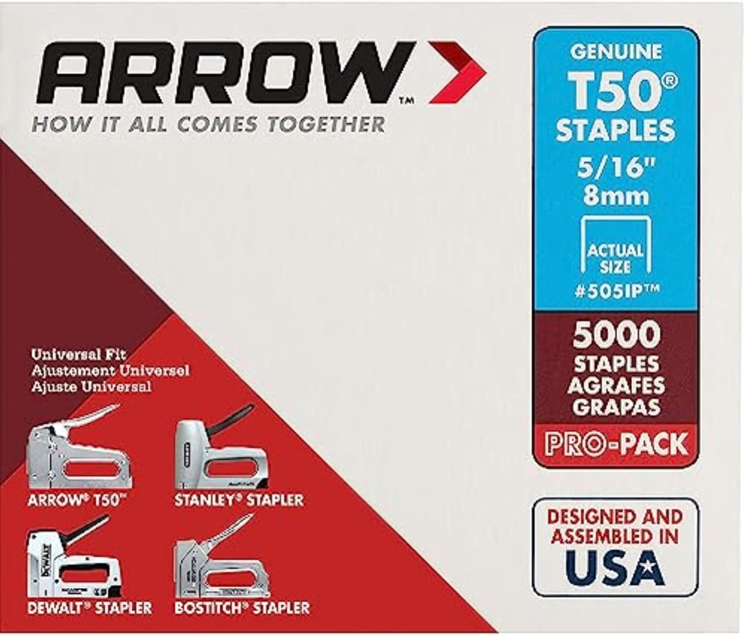 Arrow Fastener 505IP Genuine T50 5/16-Inch Staples, 5,000-Pack image number 3