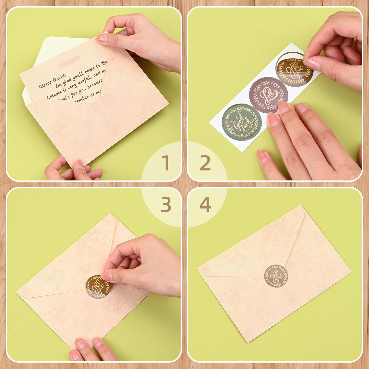 BAYTORY 48Pcs Stationery Paper and Envelopes Set, Vintage Style Love Letter Papers, Letter Writing Kit, 24 Paper Sheets + 12 Envelopes (Leaf) image number 5