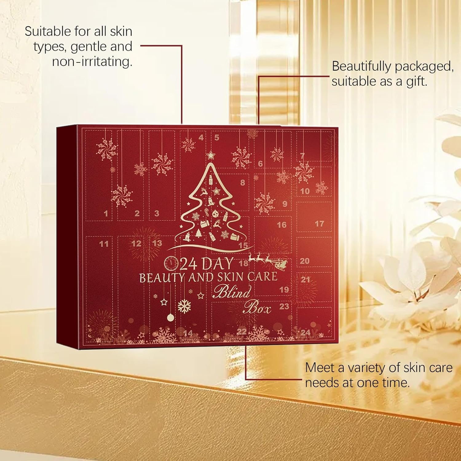 Makeup Advent Calendar 2024, Beauty Advent Calendar 2024,Skincare Advent Calendars, 24 Days Christmas Makeup Countdown Calendar Box image number 2