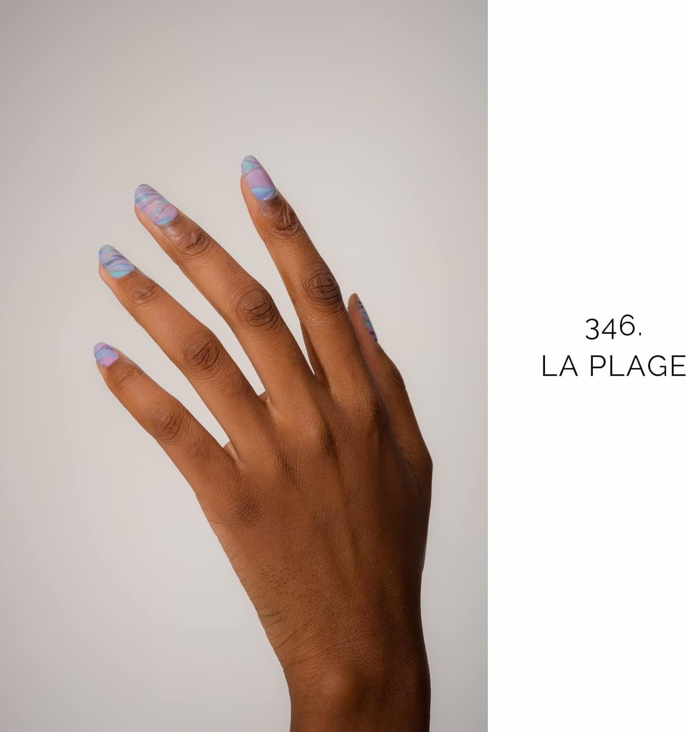 NAILOG Semi Cured Gel Nail Strips (20 Extra Long Nail Stickers) | Glossy & Long Lasting Soft Gel Finish Nail Wraps| Pearlescent Purple & Blue Holographic | La Plage image number 3