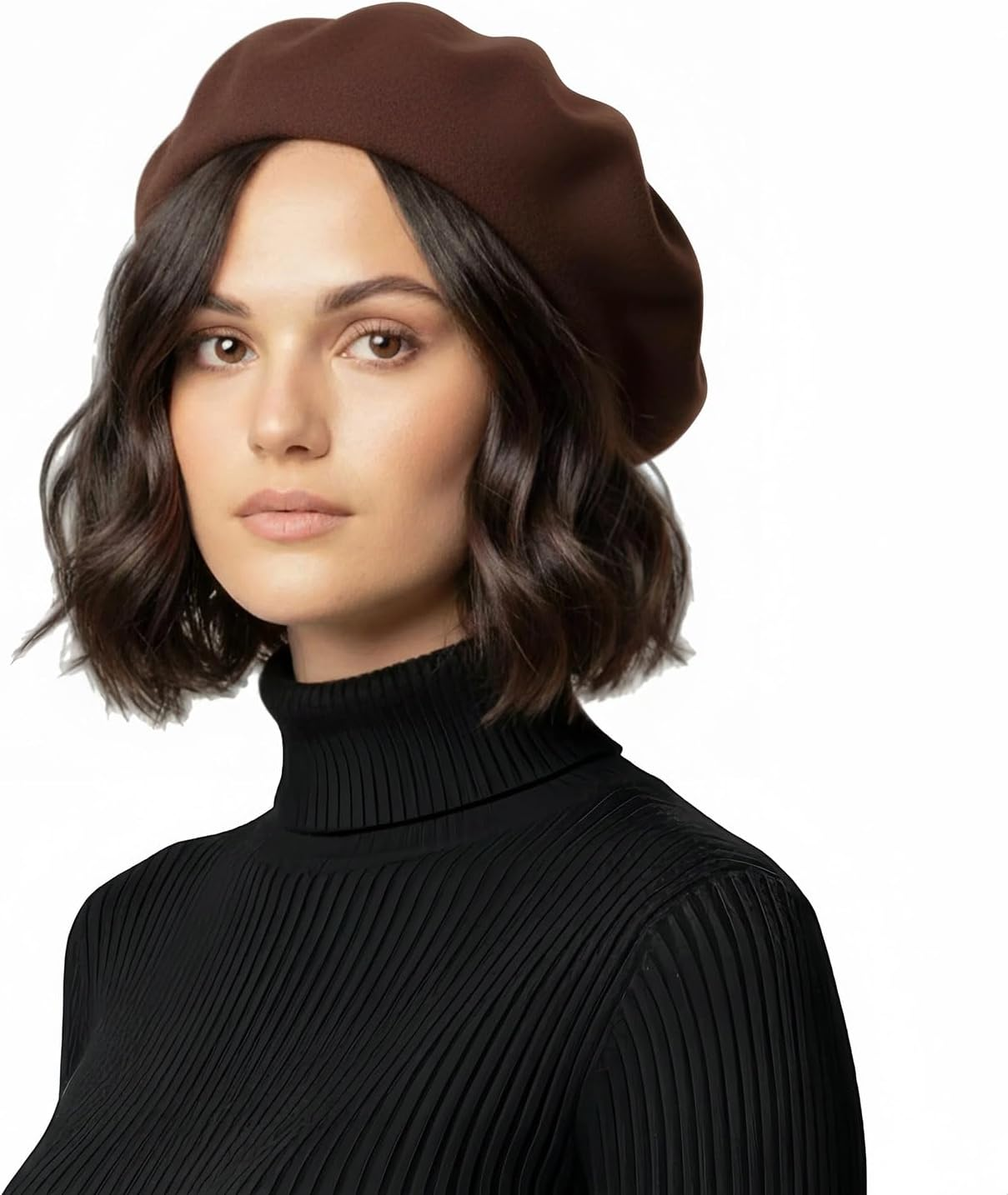 Classic Women Plain Vintage Soft Wool French Style Beret Beanie Hat Autumn Winter Warm Timeless Long Last Accessory, One Size