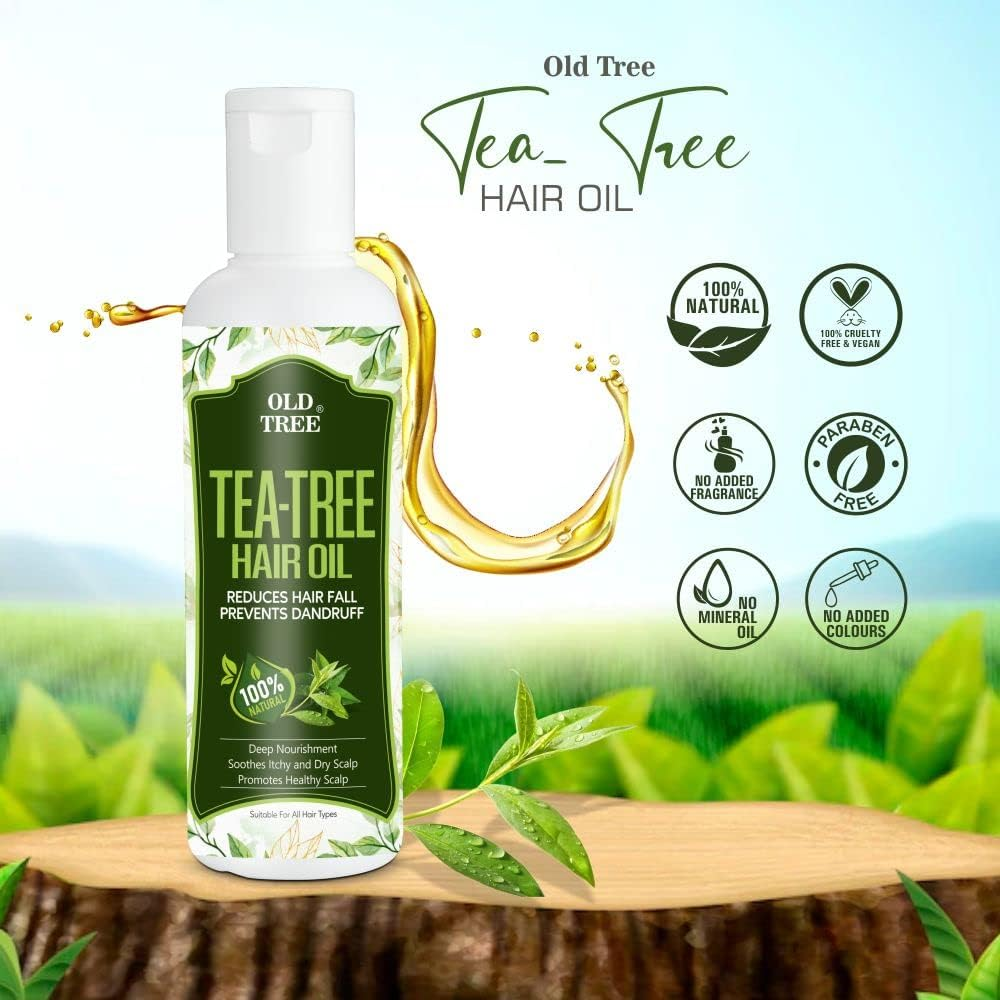 Old Tree Tea Tree Hair Oil 100% Natural,100Ml image number 1
