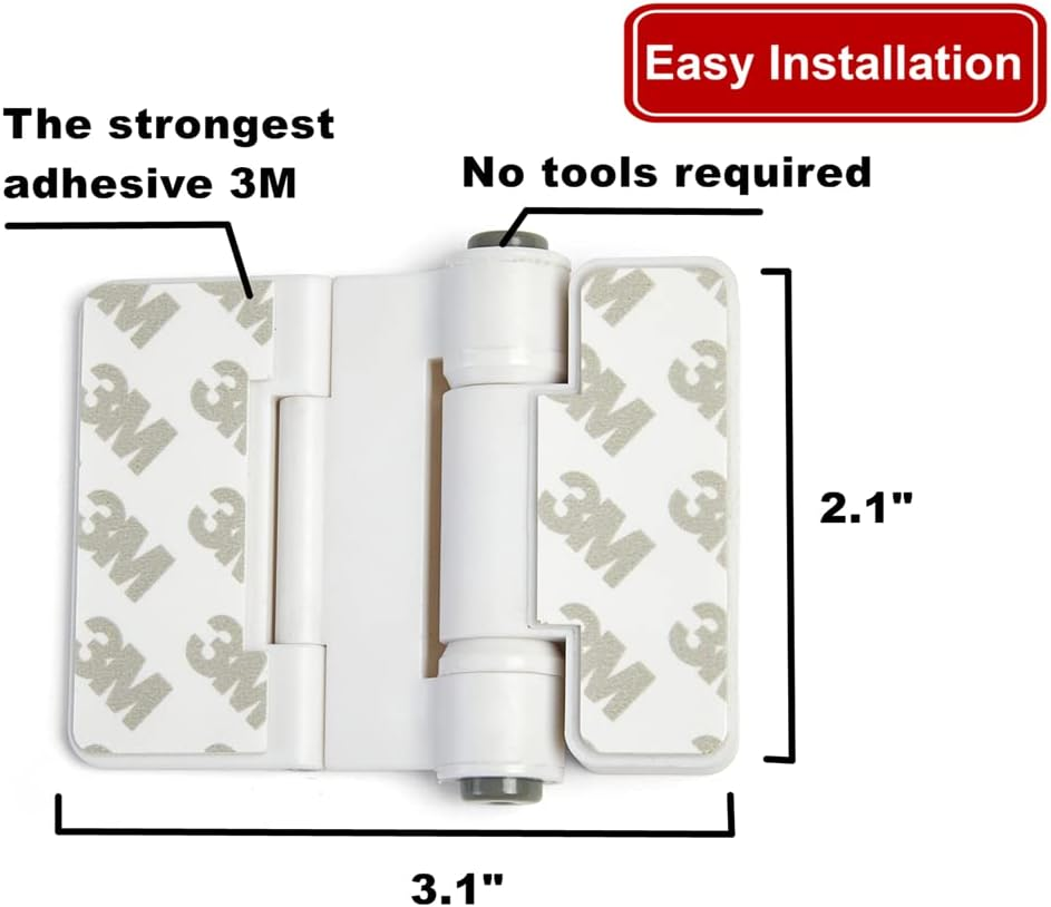 2 Pack Refrigerator Door Locks Double Button Adhesive Fridge Lock with Keys, File Drawer Lock, Child Proof Freezer Door Lock and Child Baby Safety Cabinet Locks image number 2