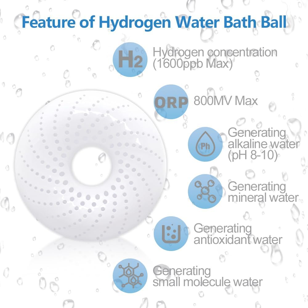 Unosuich Hydrogen Bath Bombs Nano Bubble Shower Spa Bathtub Natural Pure Hydrogen Bath Ball for Deep Cleaning While Enjoying a Healthy Spa&hellip; B0D9Gg4F4S(White) image number 4