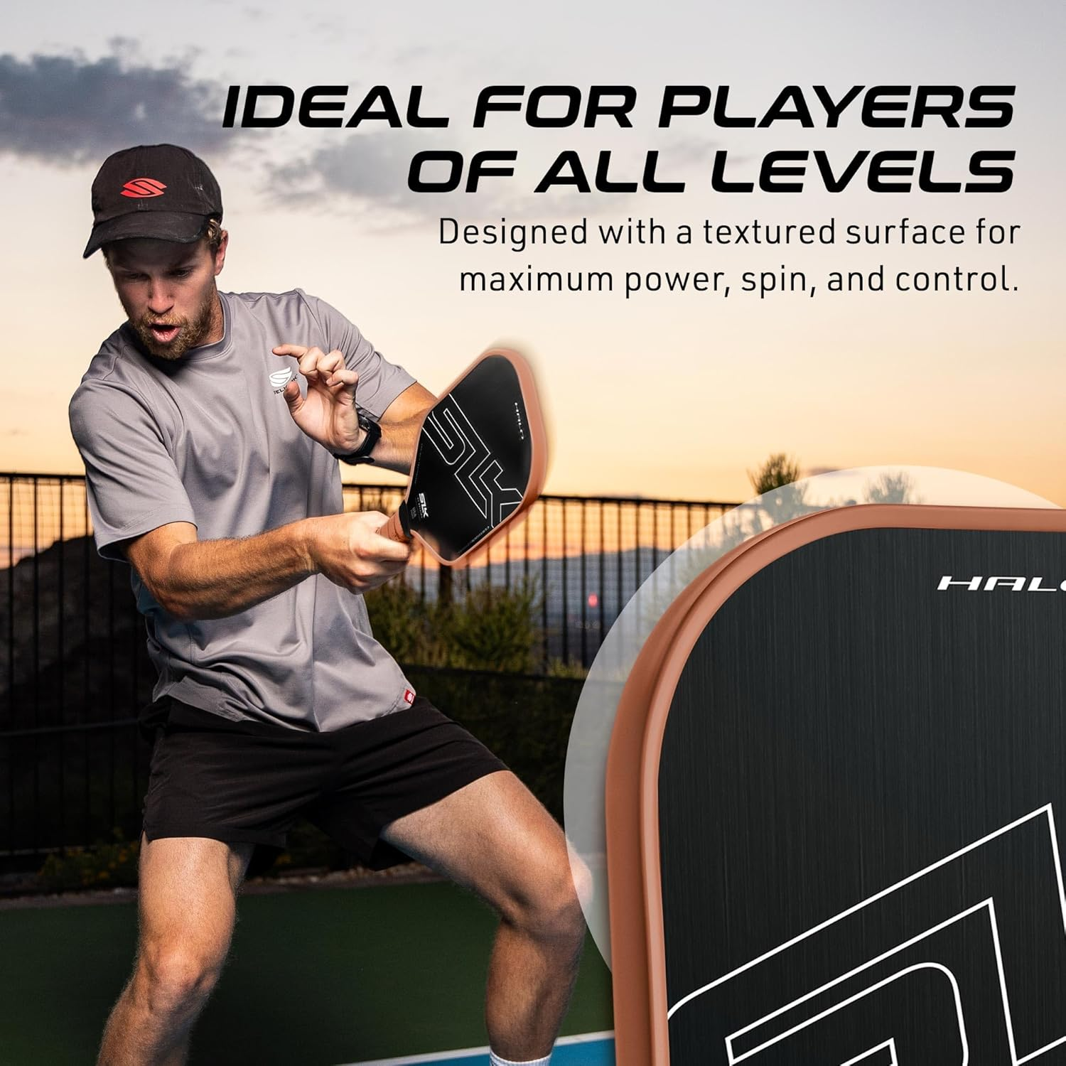 Selkirk SLK Halo Pickleball Paddle | Raw Carbon Fiber Pickleball Paddle with a Rev-Core Power Polymer Core | Pickleball Rackets Made in the USA | the Pickleball Paddle Designed for Ultimate Spin & Consistency image number 3