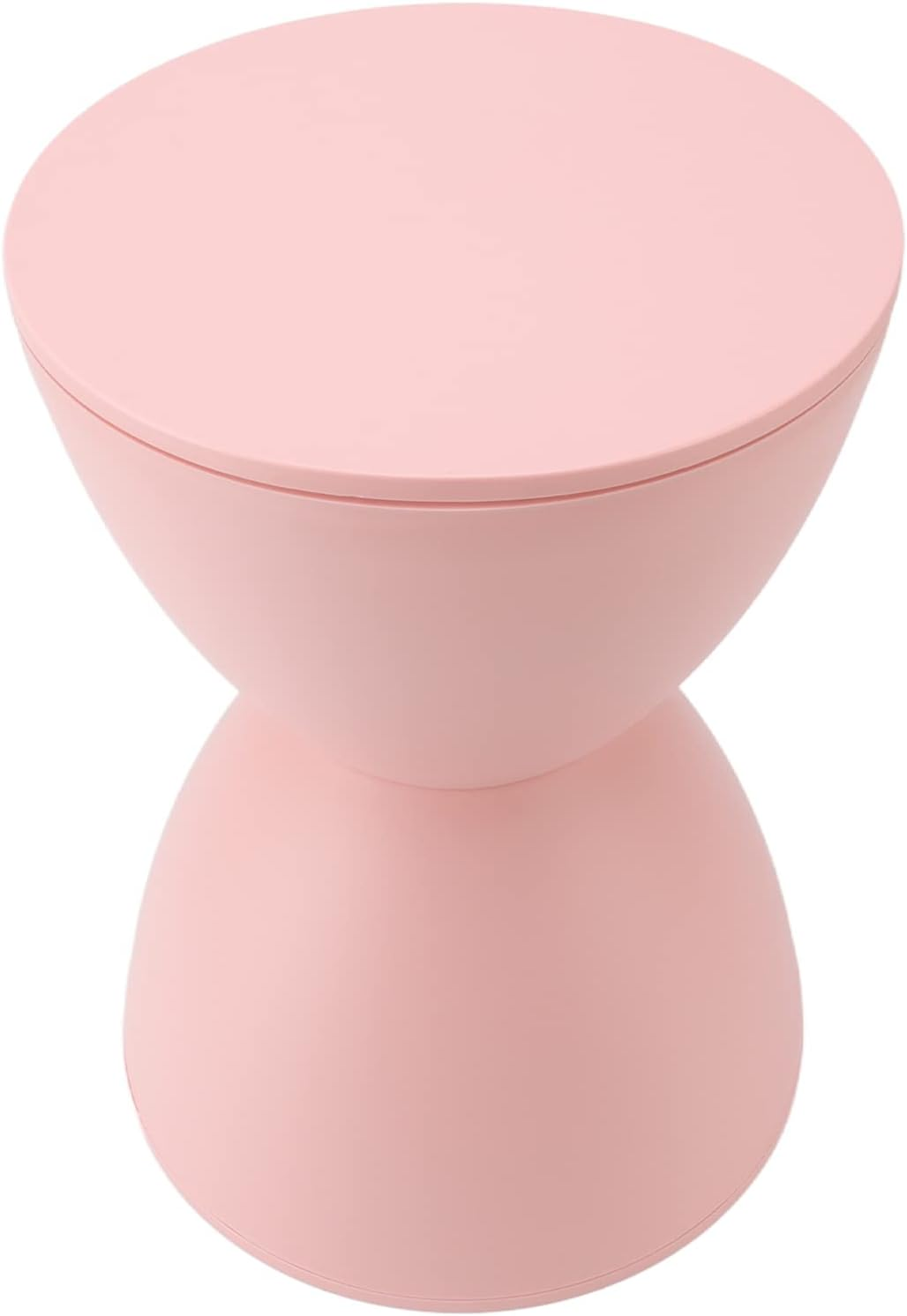 Hourglass Shaped Side Table, Modern Plastic Nordic round Stool, Simple and Elegant Design, 11.81In Diameter, 16.54In Height, Multifunctional, Wear Resistant, Waterproof, Scratch image number 3