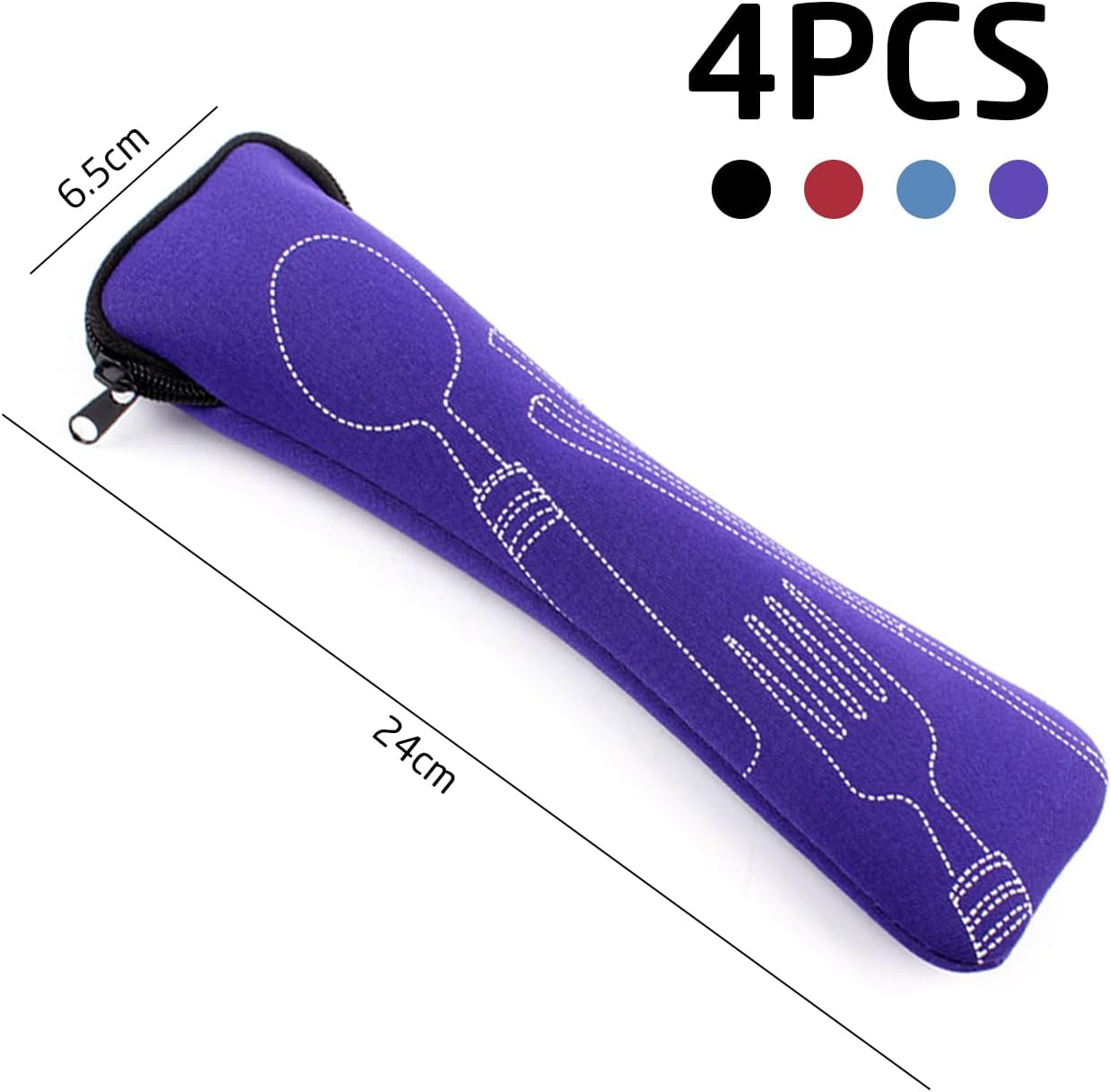 Set of 4 Tableware Bags, Cushion Tableware Storage Bag, Storage Bag for Forks, Spoons, Chopsticks, Stainless Steel Tableware Packaging Bag image number 2