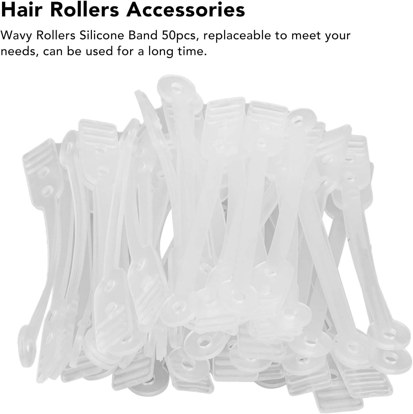 50 Pcs Hanging Perm Bar Tape High Elastic Wavy Silicone Tape Lightweight Reusable Hair Salon image number 4