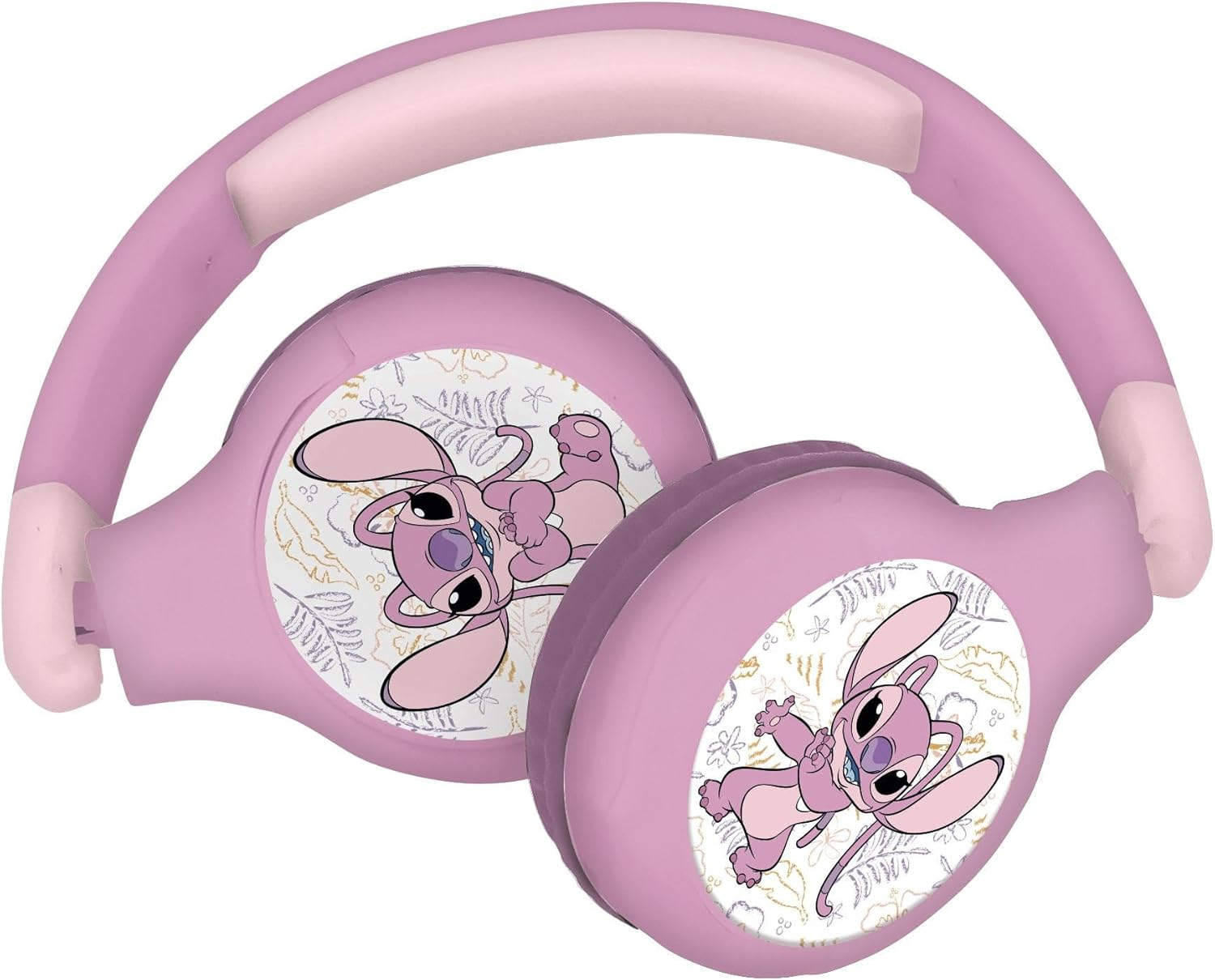 Lexibook, Disney Stitch Angel HPBT010D1LXB 2-In-1 Bluetooth and Wired Headphones with Microphone and Control Buttons, Foldable and Adjustable, Long Lasting Battery, Pink image number 3