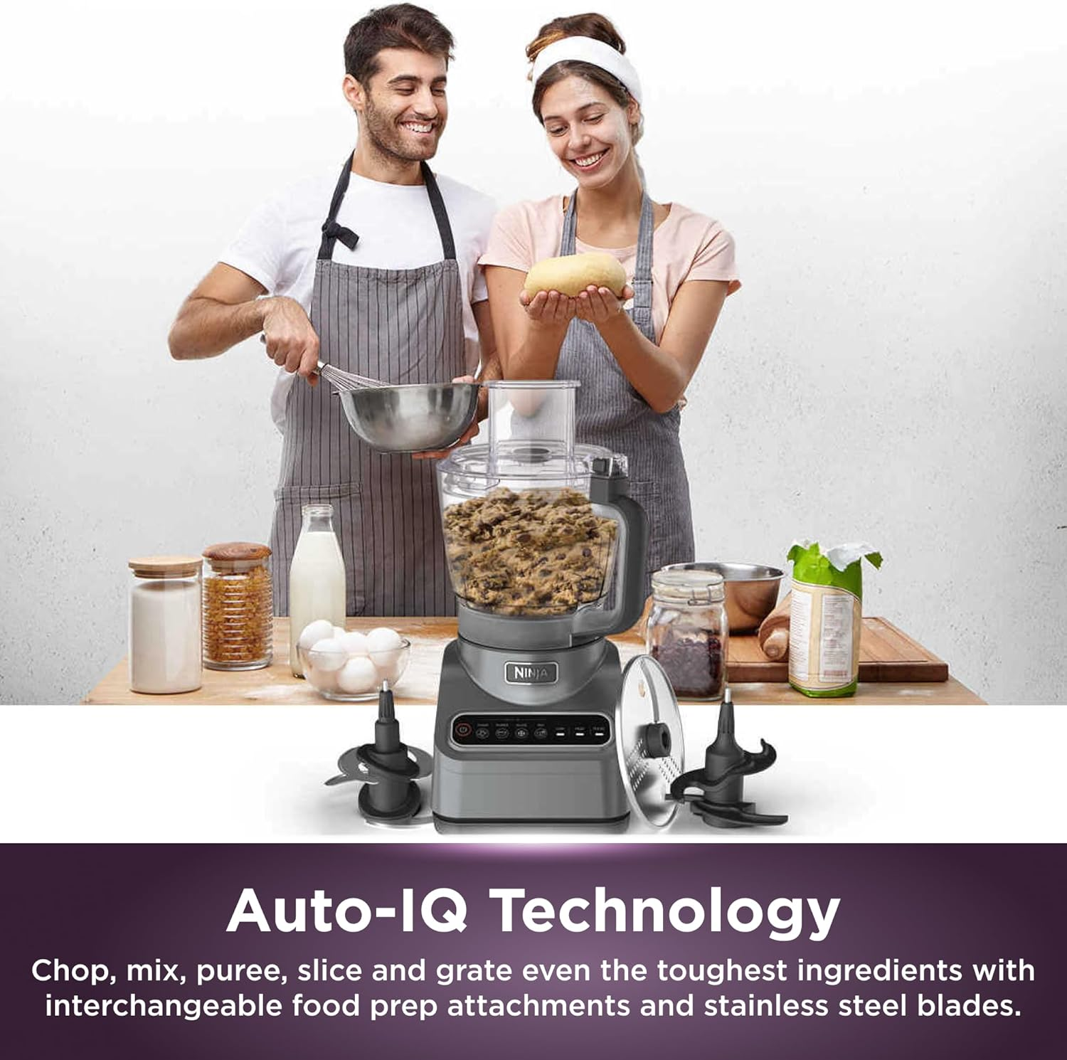 Ninja Professional Food Processor, 2.1L Capacity, 4 Auto-Iq Preset Programs, Auto-Iq Technology, Easy & Versatile Food Prep, BN650, Grey image number 4