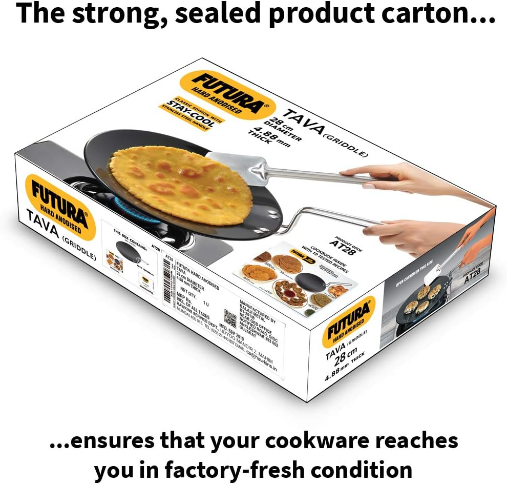 Hawkins-Futura Hard Anodized Concave Griddle Tava, 11-Inch Diameter,Black image number 4