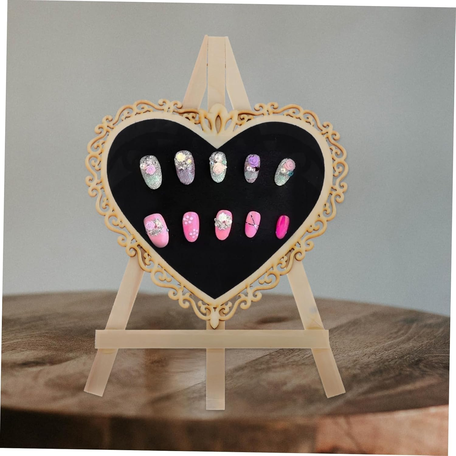 Baluue Wooden Nail Art Display Stand Manicure Showing Tool Nail Salon Display Rack image number 3