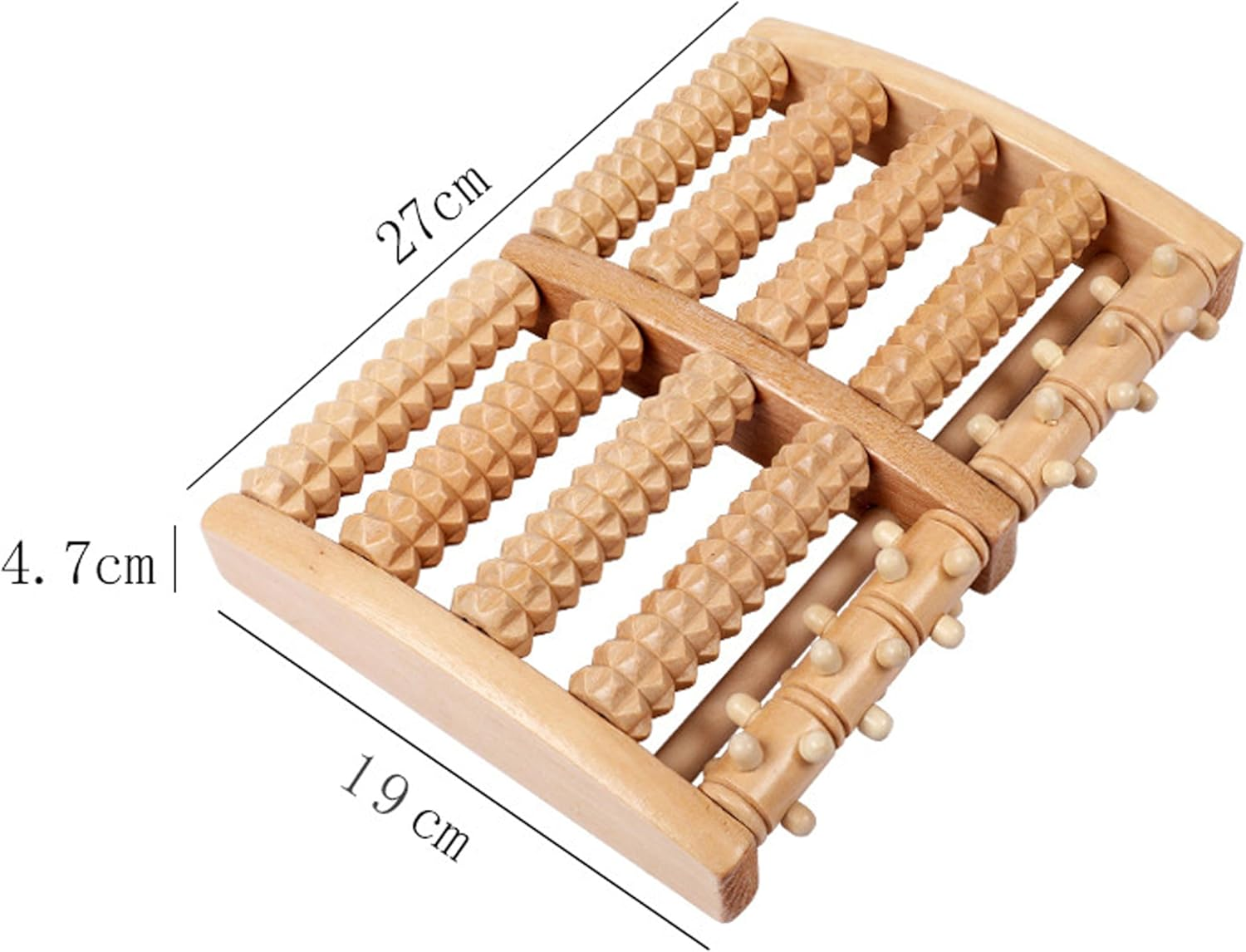 Dual Foot Massager Roller,Dual Relief for Plantar Fasciitis,Heel,Arch Pain & Stress - Acupressure Reflexology Tool for Overall Relaxation and Better Sleep,Wooden Acupressure Massage Tool