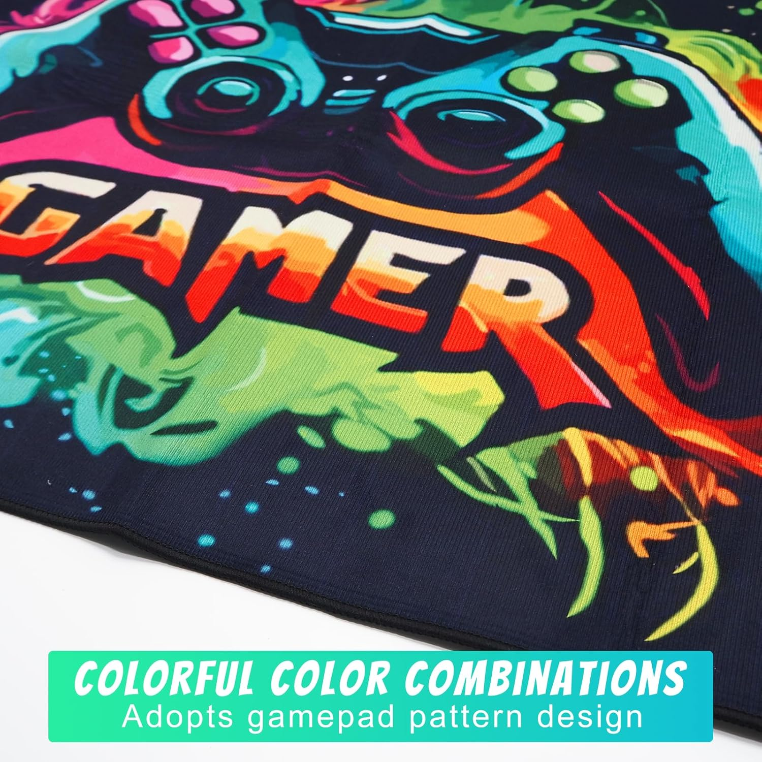 Gaming Rug for Boy Room, Non-Slip Play Carpet for Playroom, 3D Colorful Gamer Play Mat Fun Activity Centerpiece Playmat Area Rugs for Kids World Decor Floor Mat (Color 5, 80 * 120 Cm) image number 1