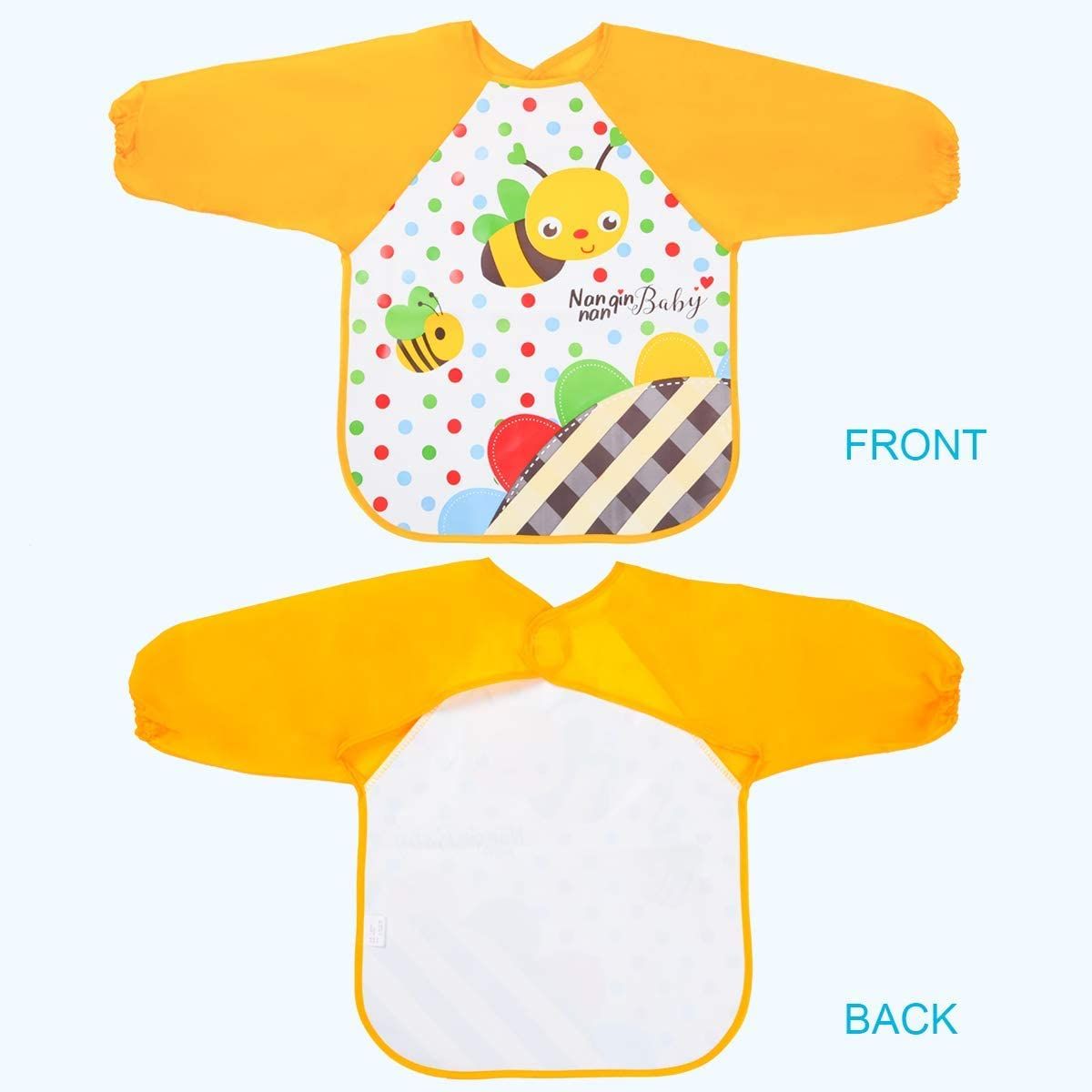 Vicloon Baby Bibs with Sleeves, Waterproof Bib with Sleeves, Long EVA Fabric, Water-Repellent Unisex Waterproof Bib for Babies from 6 Months to 3 Years image number 4