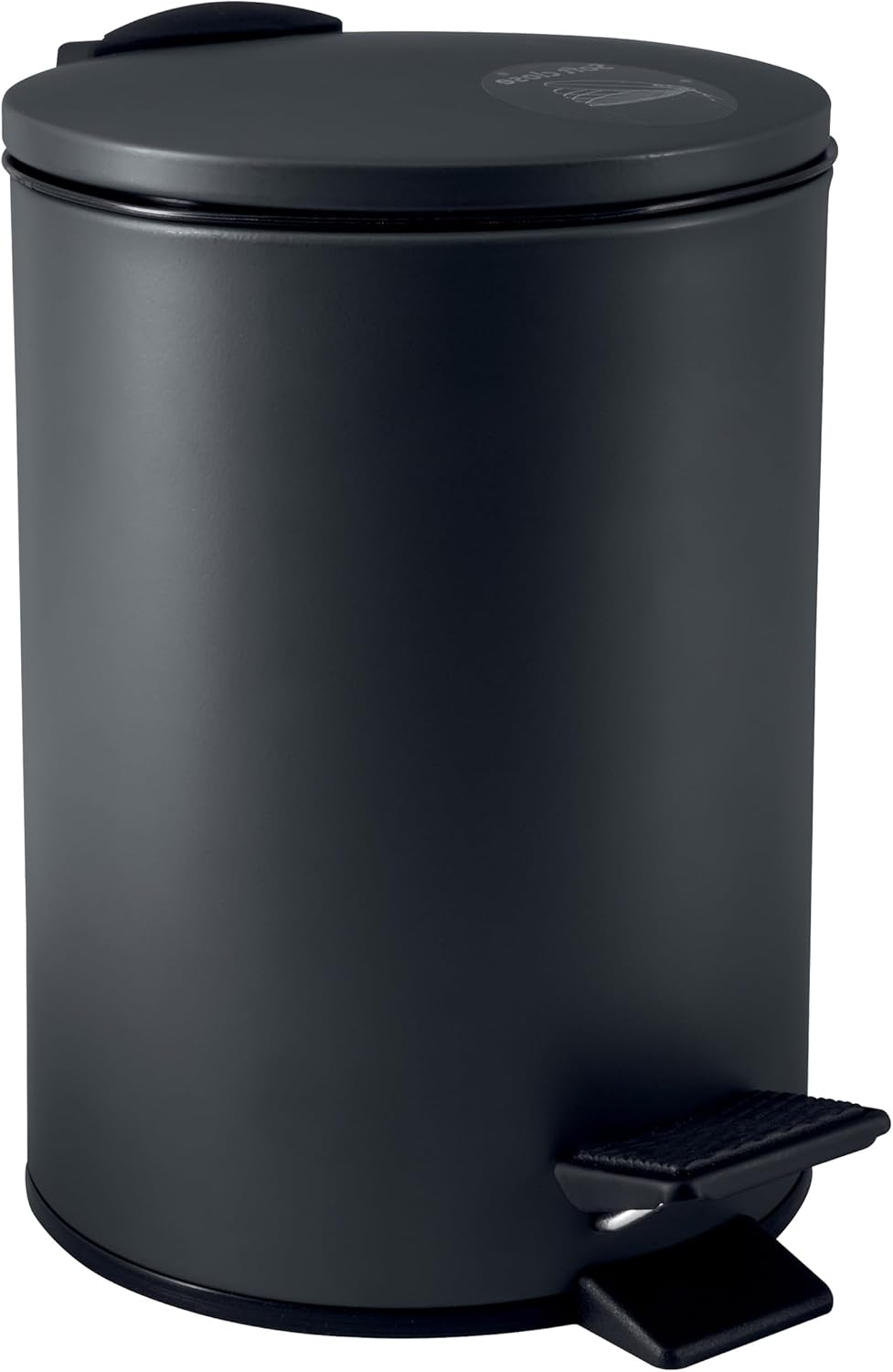Spirella Adelar Cosmetic Bin 3 Litres Stainless Steel with Soft-Close Mechanism and Inner Bucket Bathroom Rubbish Bin Soft Close Black