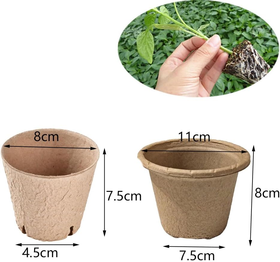 80 Pack Biodegradable Paper Pulp Seedling Pots Small Nursery Cups,Biodegradable Seed Starter Pots,Cells Paper Pulp Germination Trays Kit