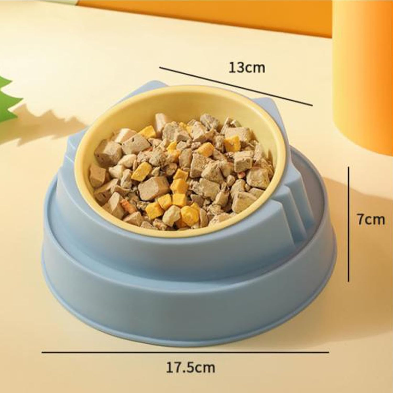 Raised Cat Bowl, Stainless Steel Plastic Cat Food Bowl Large Capacity Elevated Dog Bowl Neck Protection Pet Feeding Bowl, Raised Dog Feeder Non Slip Tilted Cat Bowl Pet Feeding Bowl for Dogs Cats image number 5