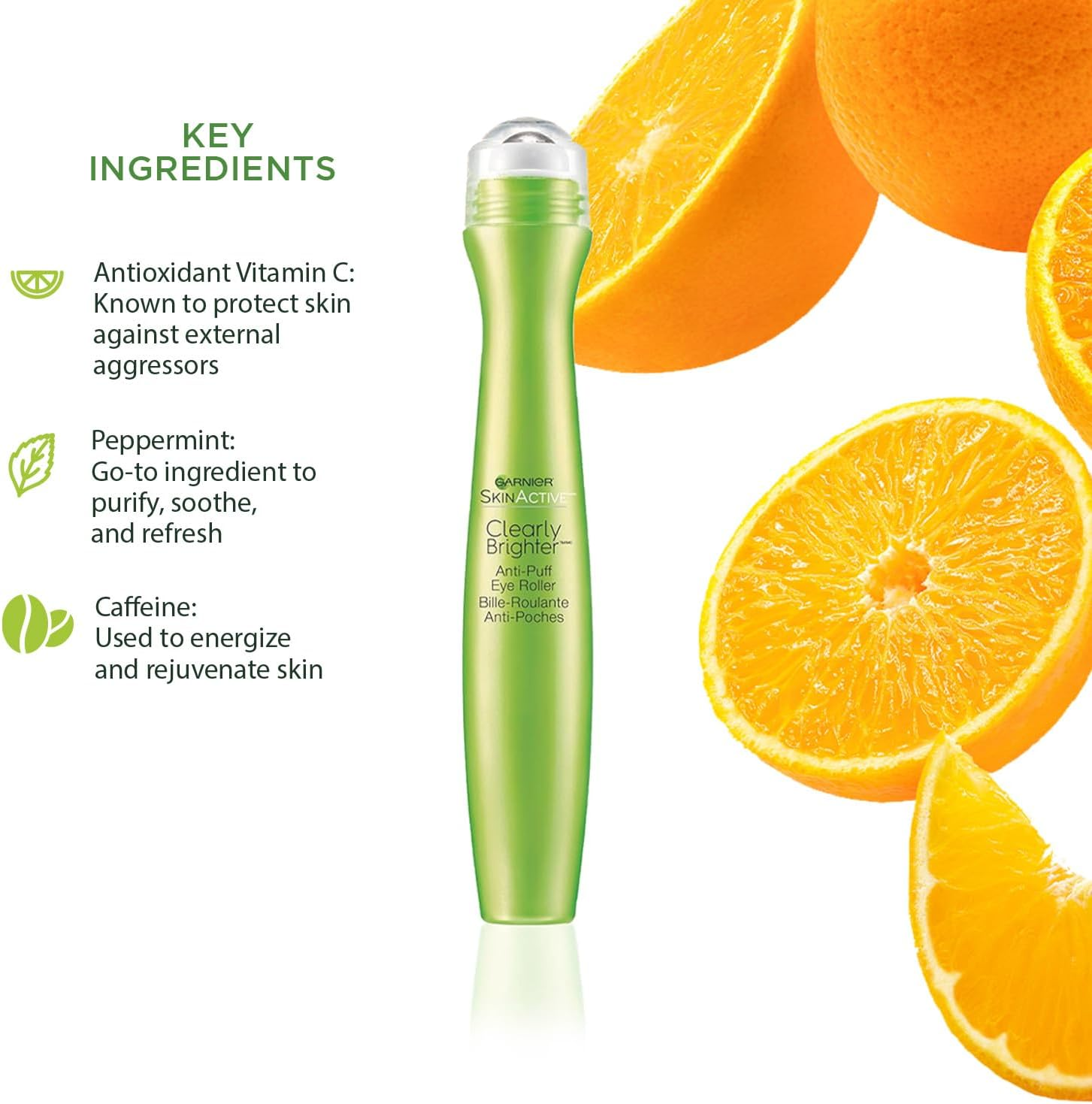 Garnier Skinactive Clearly Brighter Anti-Puff Eye Roller, 0.5 Fl. Oz. image number 2