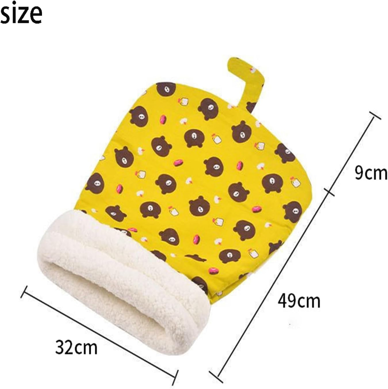 Roczential Cozy Warm Sleeping Bag for Cats, Cozy Cat Winter Sleeping Bag, 360-Degree Wrap Self-Warming Plush Puppy Sleeping Nest (Yellow) - Blue image number 6