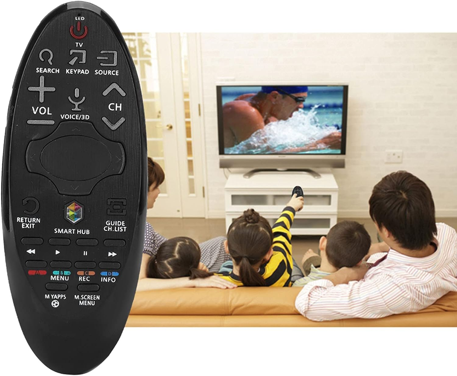 2-In-1 Universal Remote Controller, Smart TV Remote Control for (RBN59-01185F/BN59-01185D/BN94-07469A, Etc), Portable Remote Control for LCD TV, Black image number 5