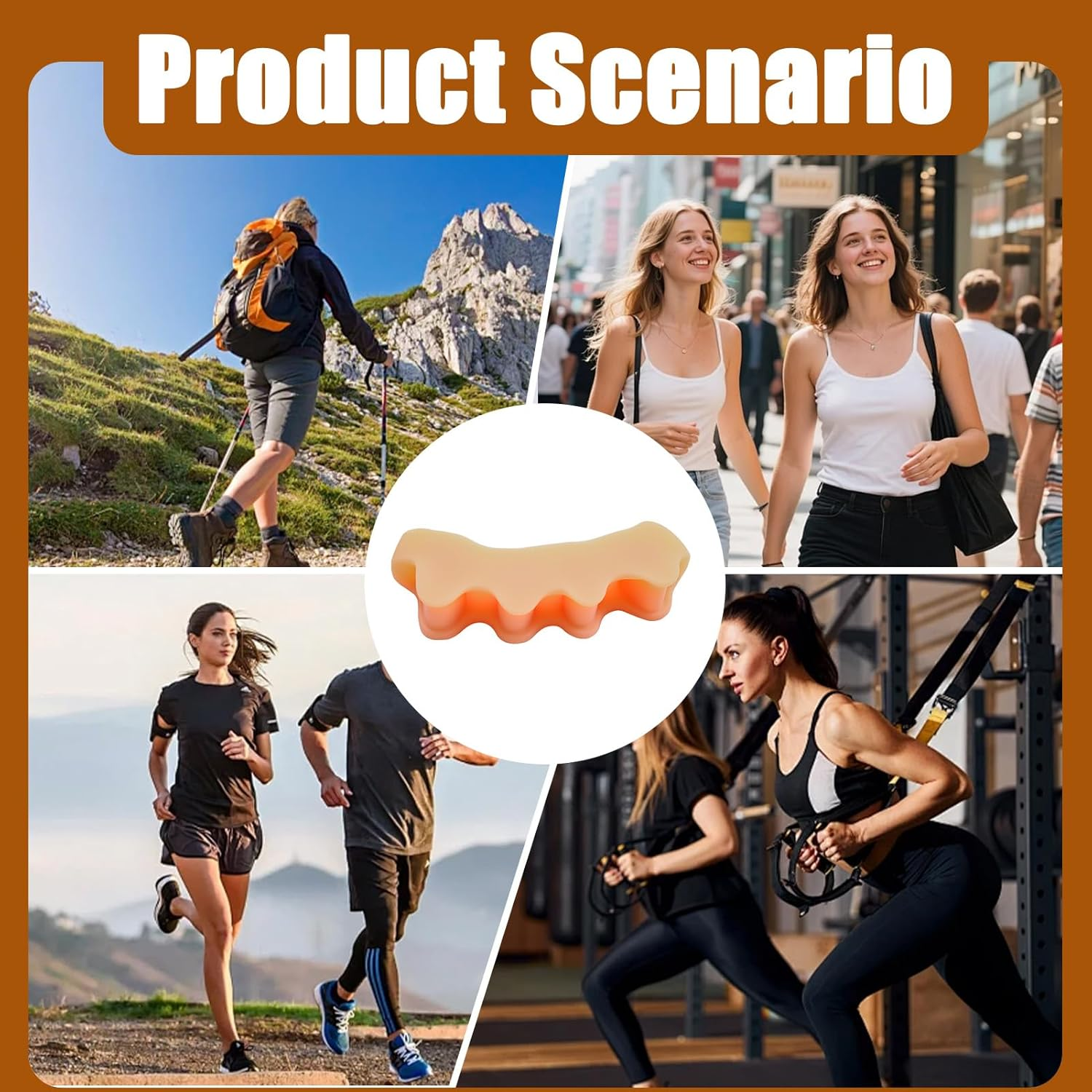 2 Pairs Silicone Toe Separators, Feet Gel Spacers to Correct Bunions and Restore Toes, Yoga Training Therapeutic Relief Pain Hammer & Claw Toe Flamingo Feet Corrector for Women & Men (Skin-Color) image number 4