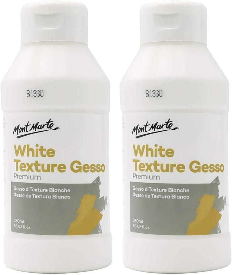 Mont Marte Texture Gesso Primer 250 Ml, White (Pack of 2)